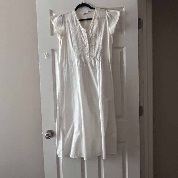 Lewis Frimel Cottagecore Pintuck Cap Sleeve Cotton Nightgown Size Small - Picture 11 of 14